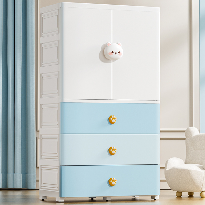 Extra-large thickened baby wardrobe, infant storage cabinet, plastic multi-layer children's storage cabinet, small wardrobe, clothes organizing box Specification image