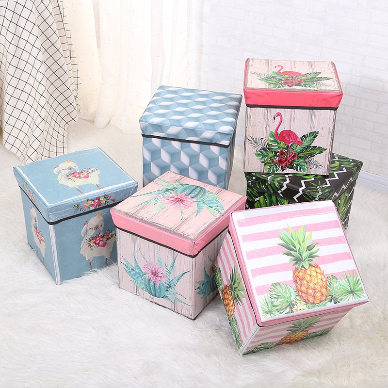 New fashionable large-capacity storage stools that can seat people, non-woven fabric storage stools, and various styles of storage boxes are available for wholesale from the manufacturer details Picture