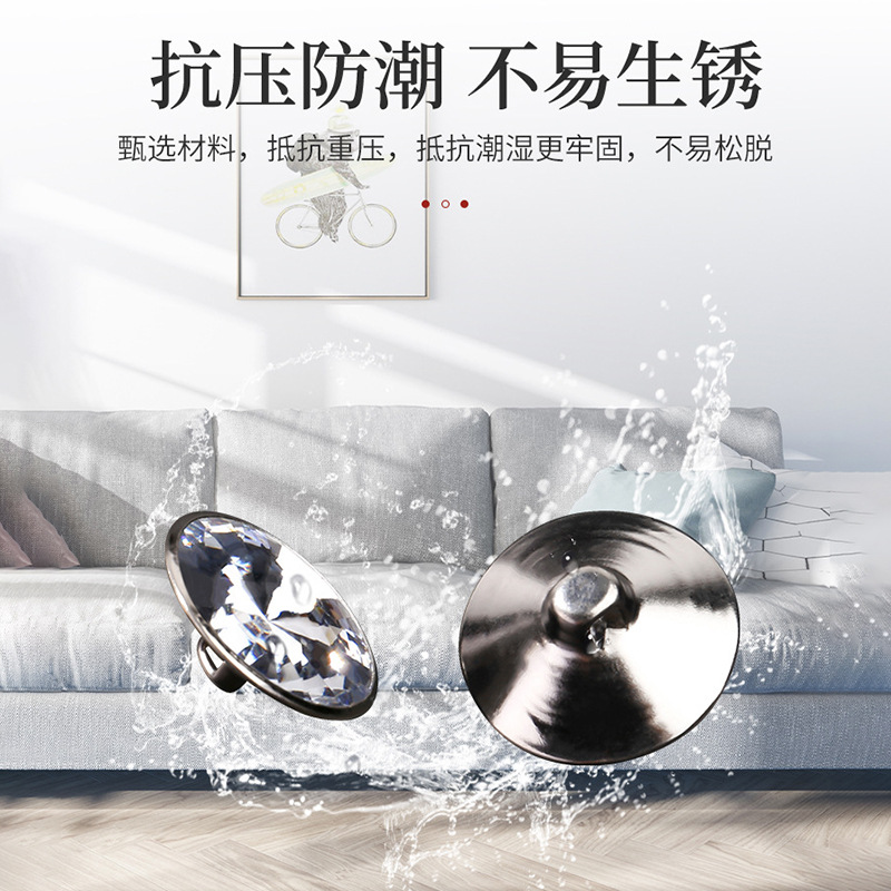 Simple style, colorful acrylic sofa furniture, transparent buckles, round stainless steel clothing, DIY hand-sewn buttons details Picture