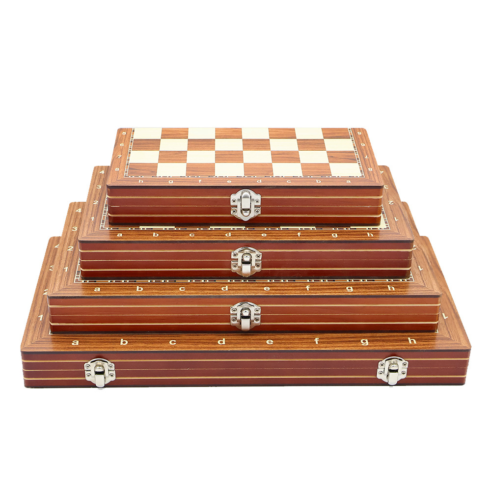 New wooden magnetic chess 3-in-1 set Portable foldable puzzle and competitive board game toy for direct sale Item Picture