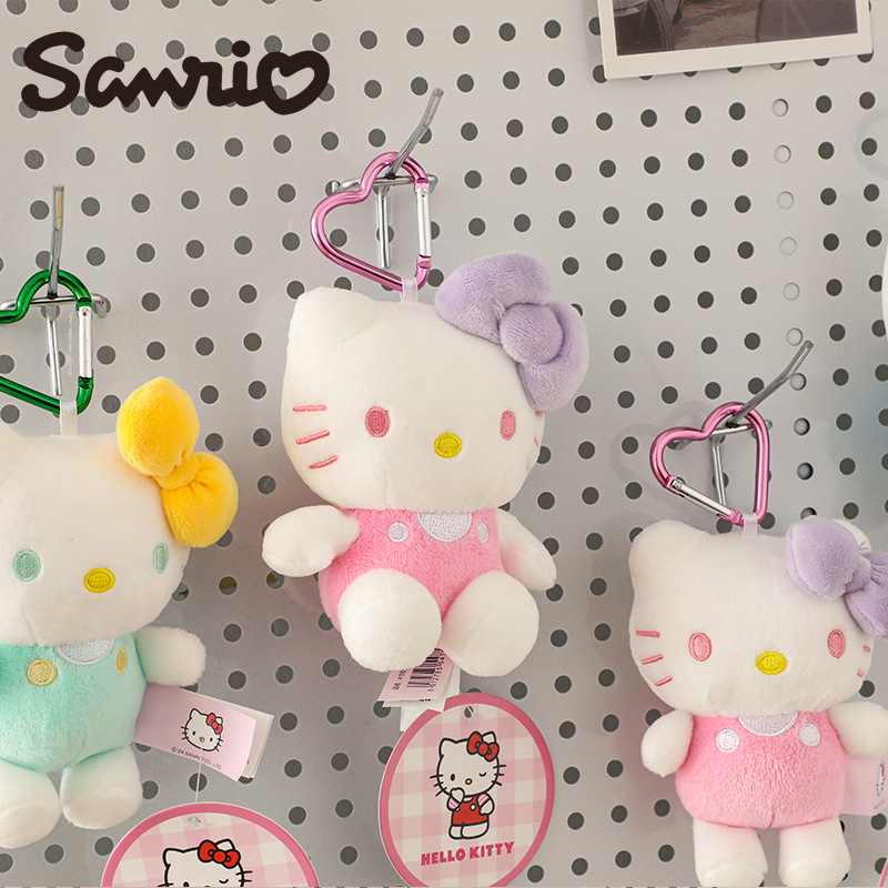 Sanrio official Hello Kitty plush toy, cute cat schoolbag doll, small pendant, KT cat keychain doll Specification image