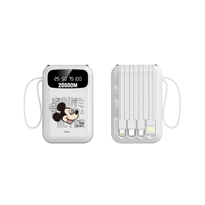 Disney-authorized power bank with a capacity of 10,000 mah, featuring four-wire fast charging and digital display, is a compact and portable power bank with 3C certification. Wholesale price from the original factory Item Picture