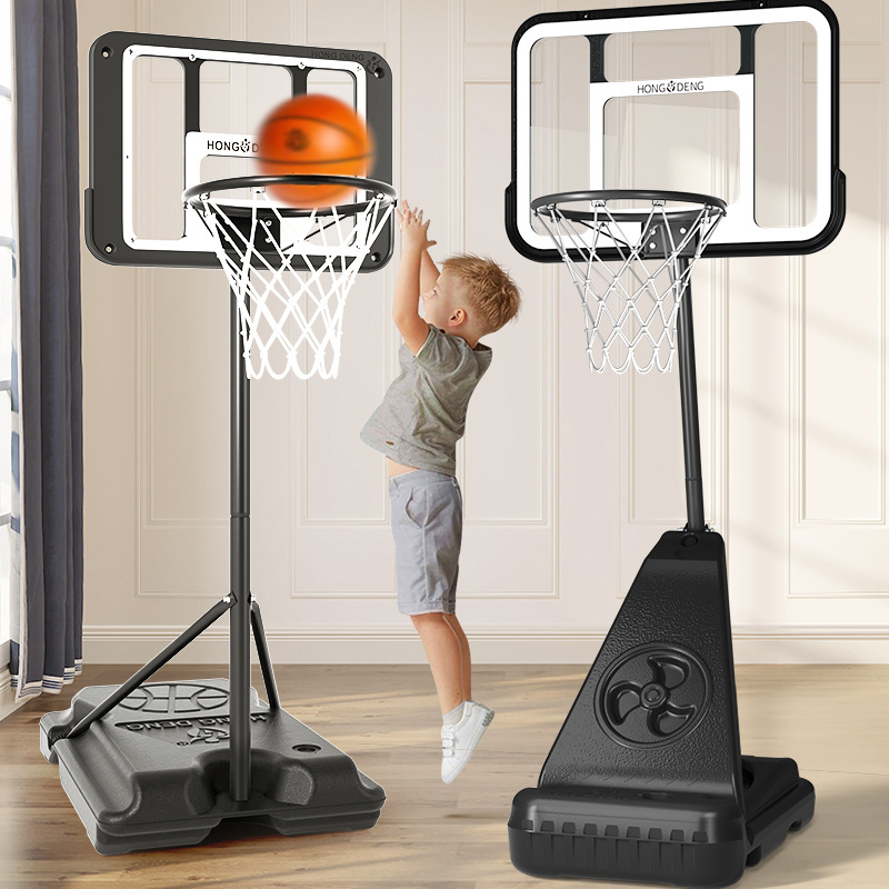 Wholesale indoor and outdoor movable basketball stands, children's and adults' basketball frames, height-adjustable basketball stands, and teenagers' basketball stands details Picture