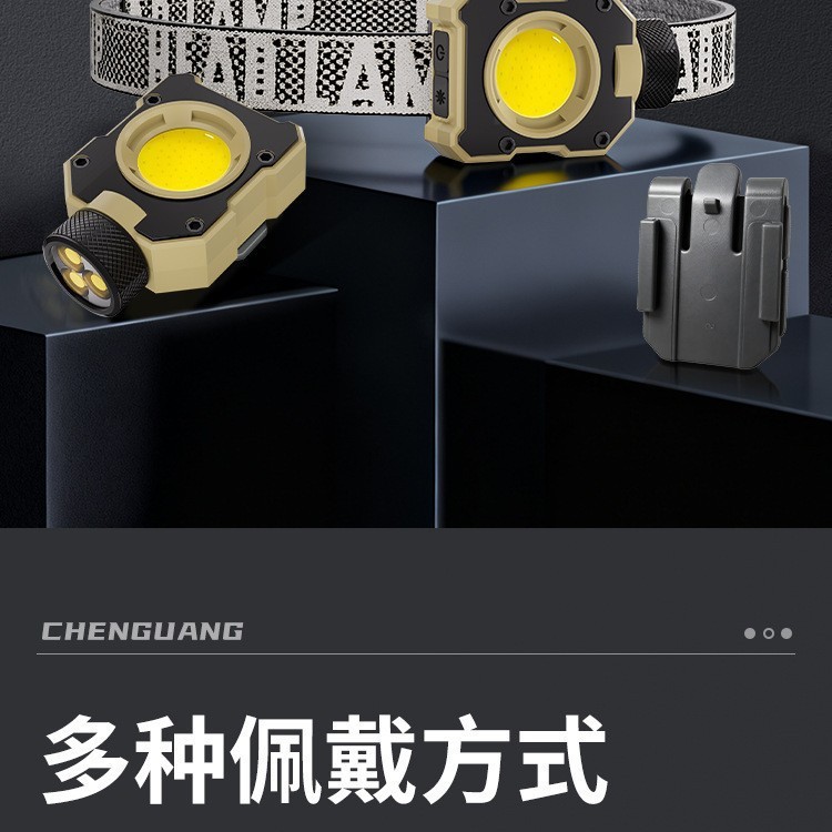 New cross-border COB multi-functional outdoor headlamp, LED strong light, ultra-long battery life, night fishing light, portable cap clip light, mini flashlight details Picture