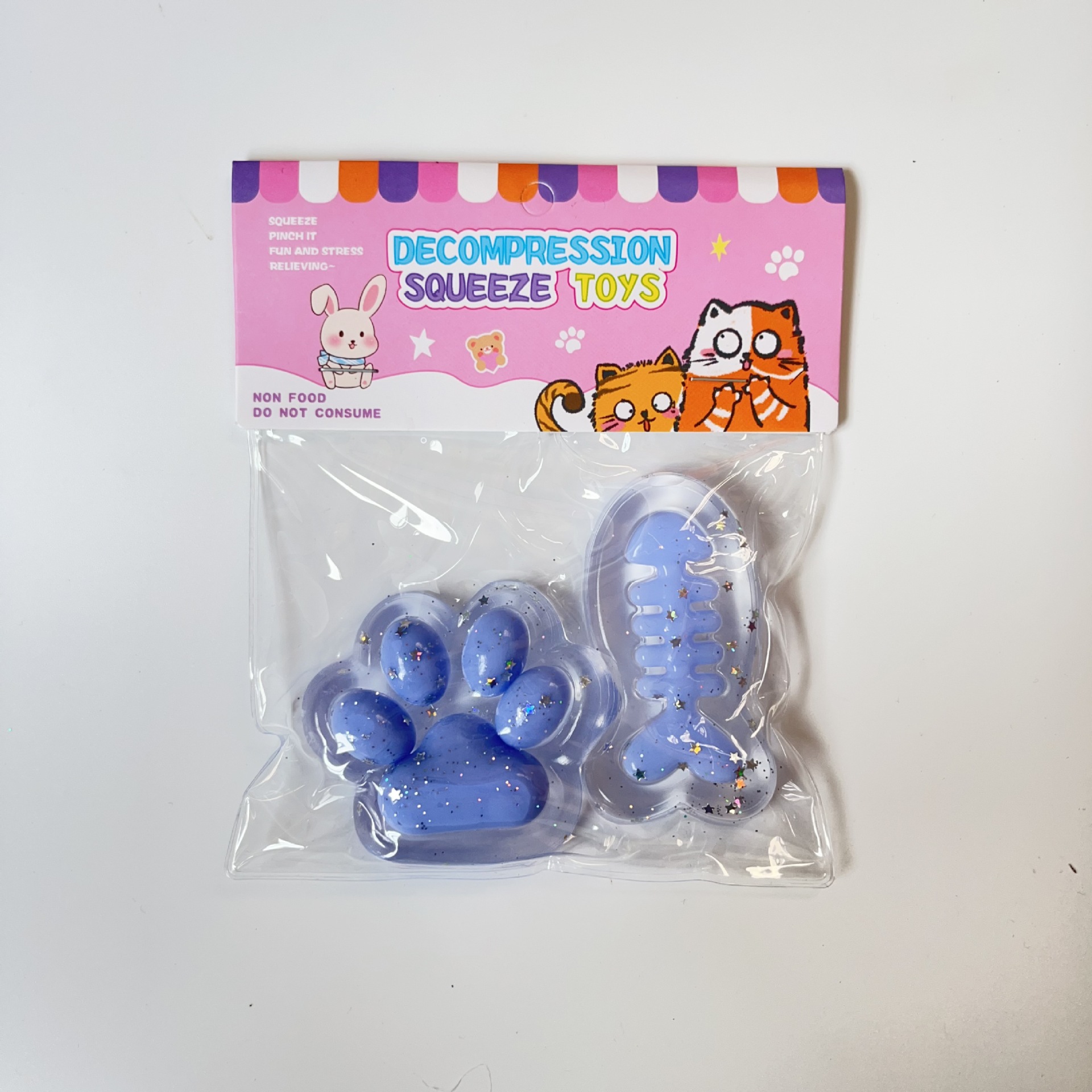 Wholesale of sparkling crystal fishbone cat paw transparent stress-relieving children's toys, creative and trendy toys Application Scenario