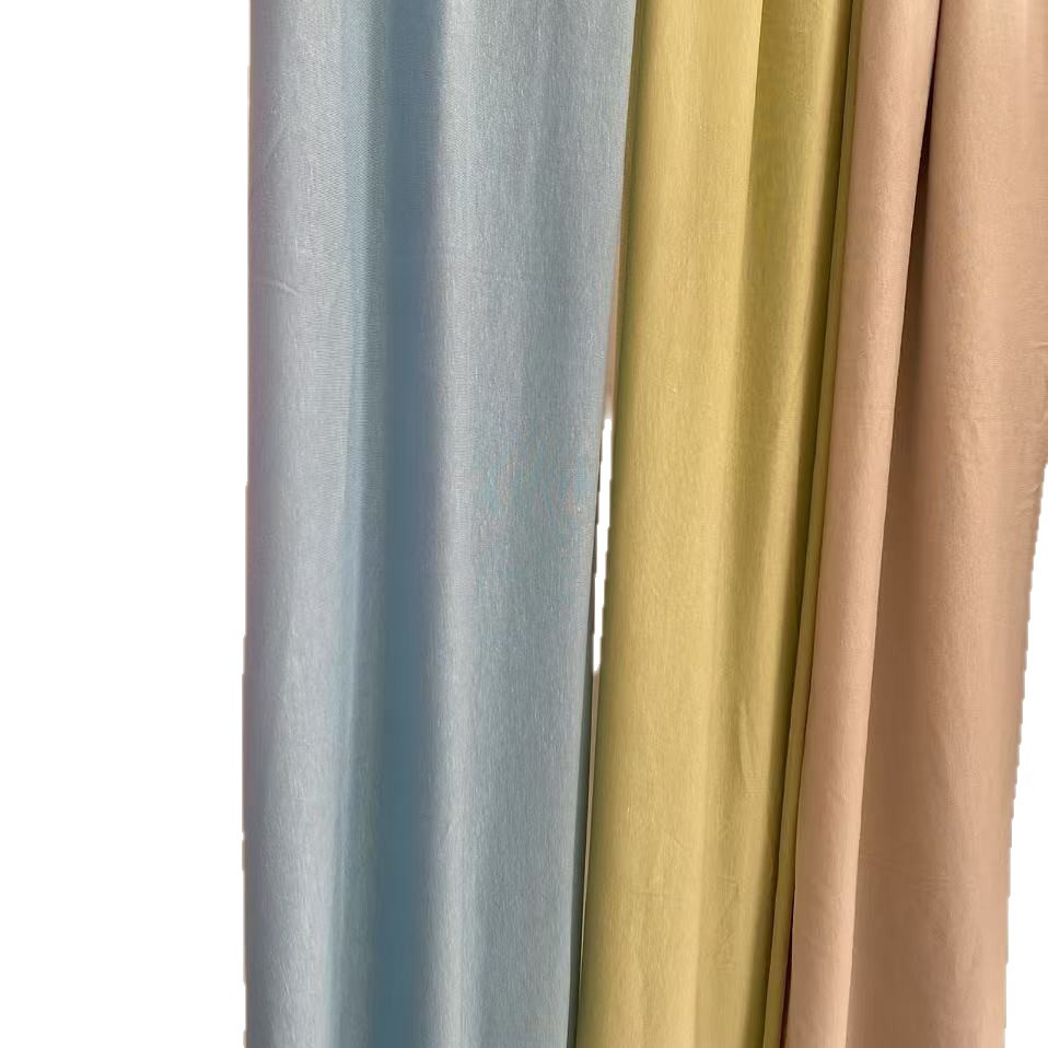 抗菌天丝亚麻纯棉210g环保针织面料莱赛尔亚麻阔腿裤布料白底实物图