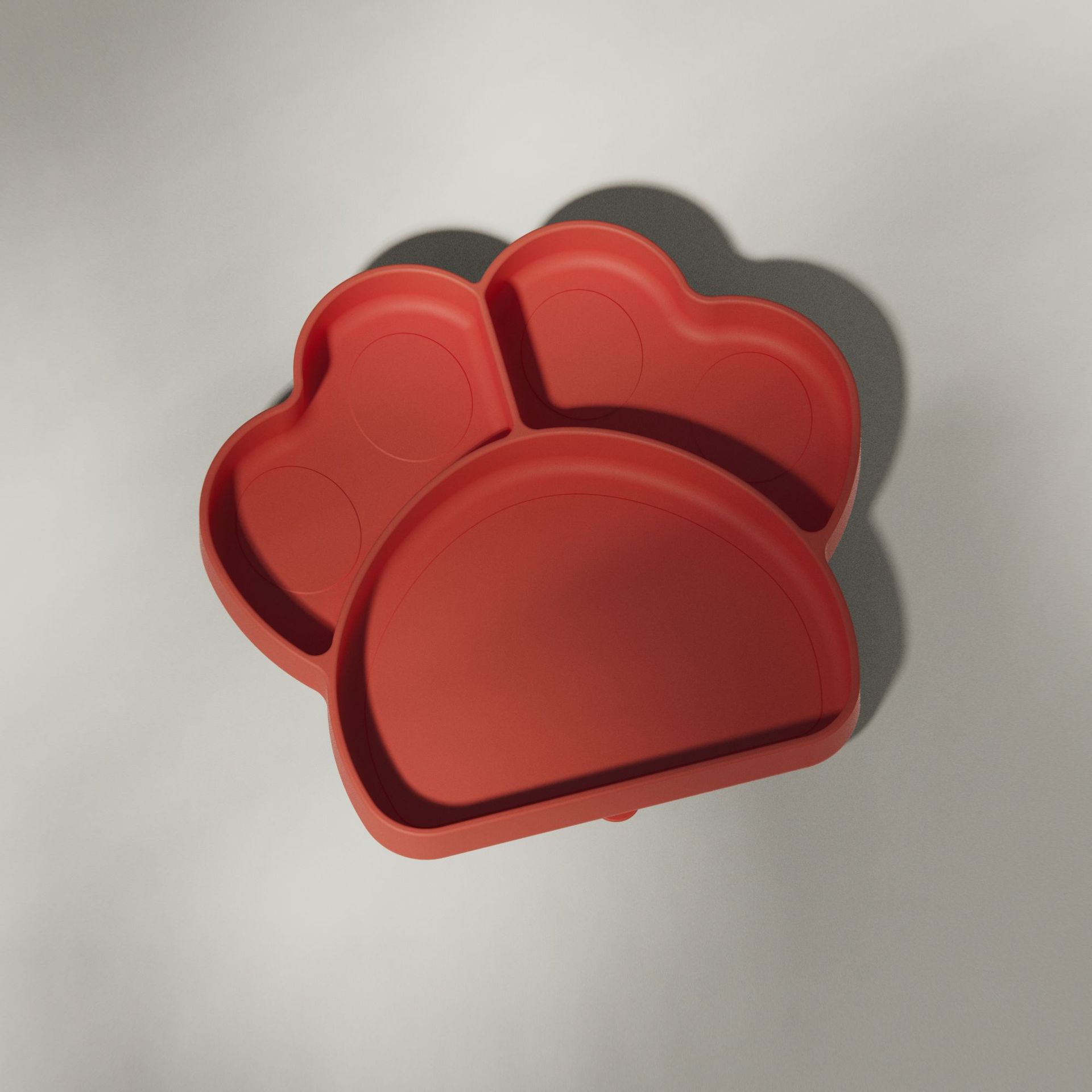 Cartoon foot sole silicone dinner plate, high-strength suction one-piece children's silicone feeding compartment suction cup type dinner plate full figure