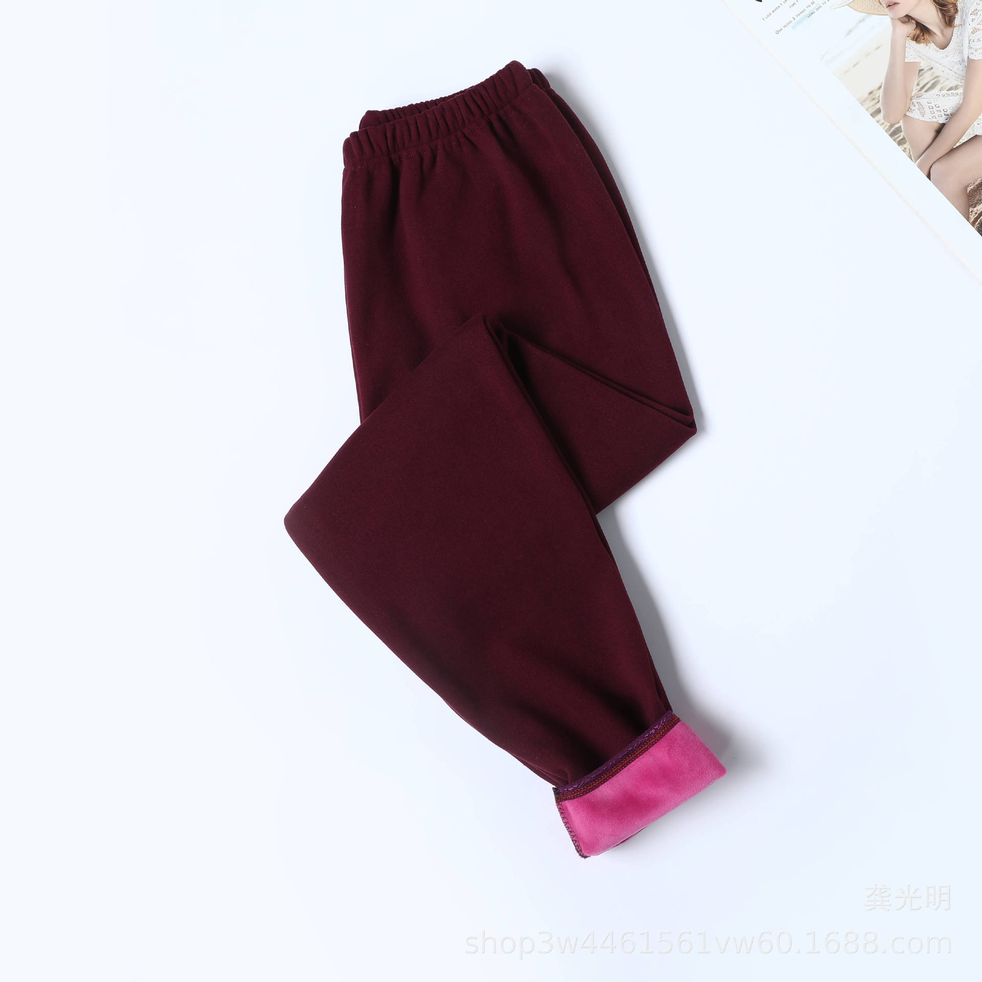 Men's and women's thick and fleece thermal pants, leggings, fleece thread pants, underpants, autumn and winter men's and women's styles details Picture