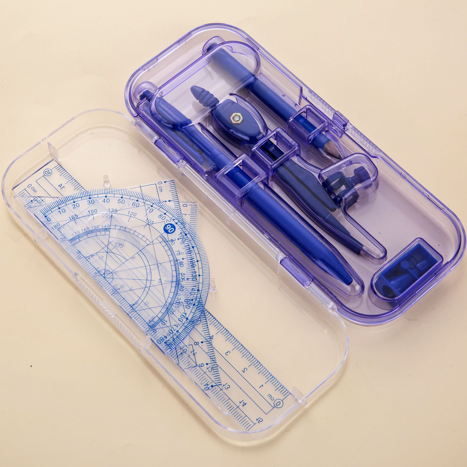 Pioneer shif3079 8-piece Compass Set in Crystal Box, Industrial-style student drawing compass Specification image