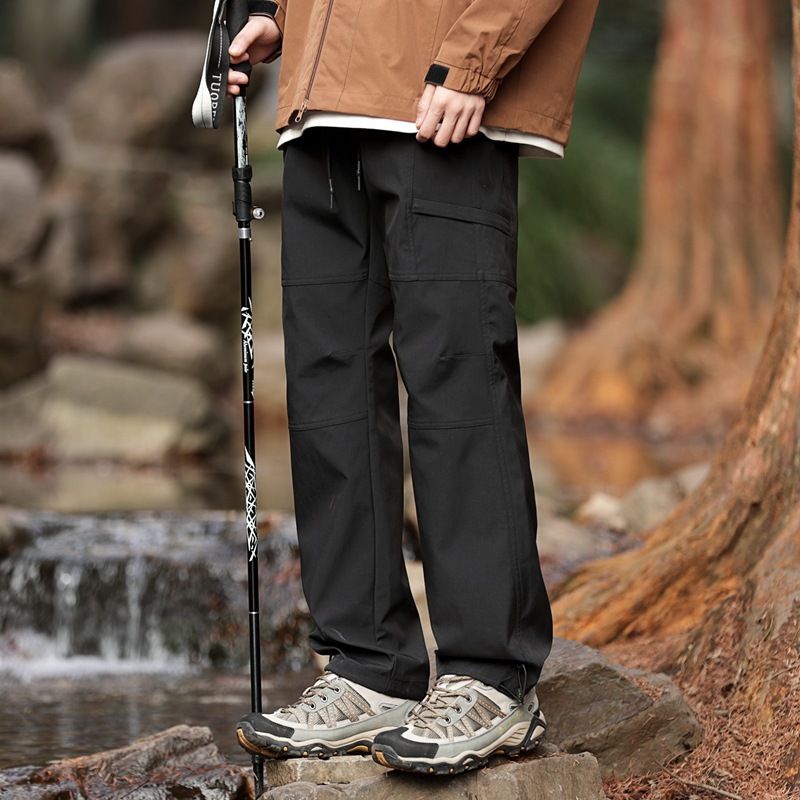 山系冲锋裤男士2025年春秋新款户外爬山防水工装直筒高街伞兵长裤