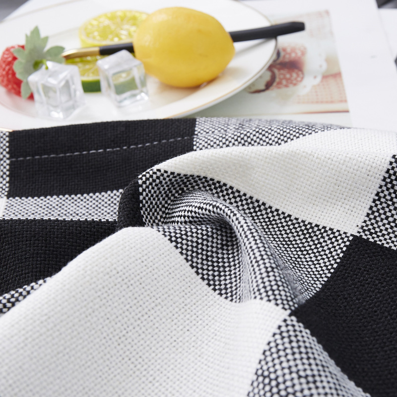 Classic checkered pillowcase, simple high-density linen large checkered pillowcase, pillow, cushion cover, gift wholesale Item Picture