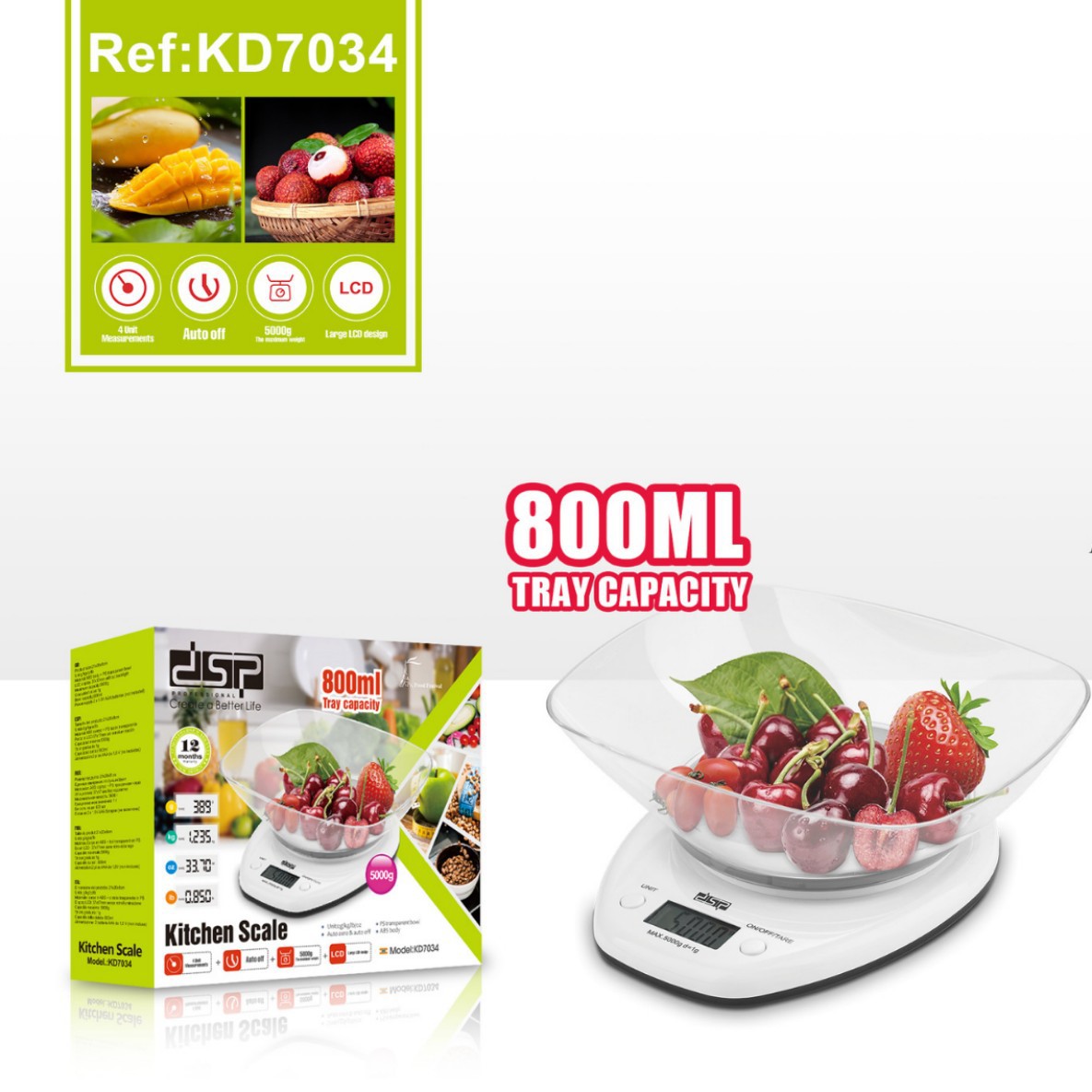 DSP/丹松家庭厨房秤便携称重小家电