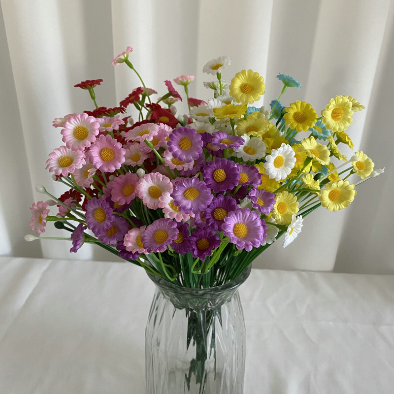 仿真花DIY发饰配件/假花/5朵塑膠花/仿真花/假花批发产品图