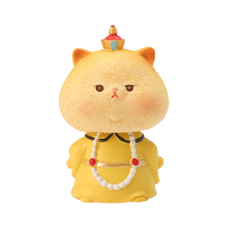 Creative cartoon "Meow Meow Long Live" figurines, cute cat car figurines, popular and adorable desktop figurines wholesale Item Picture