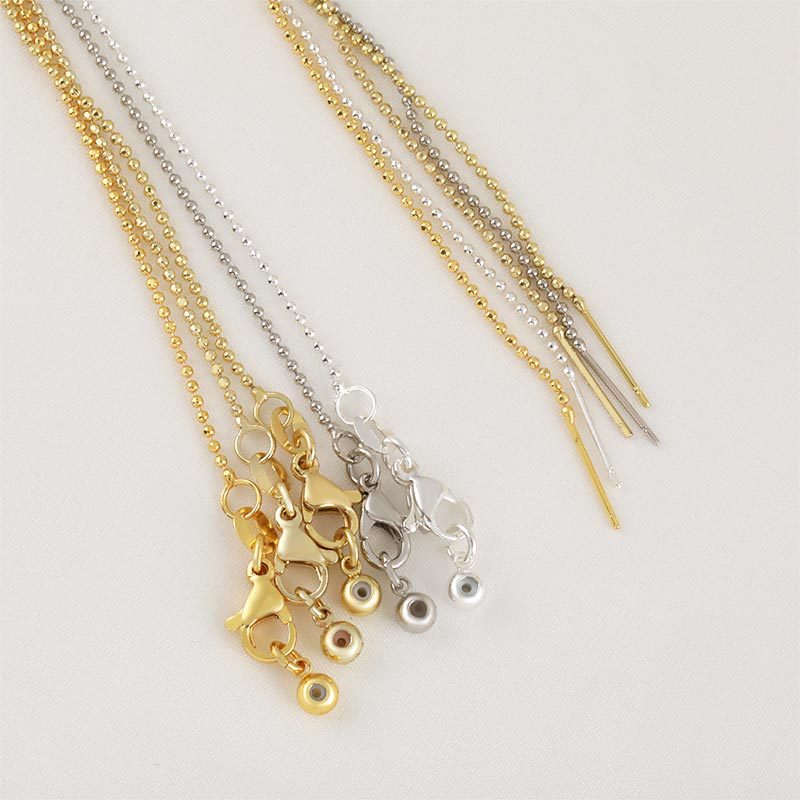 Honglu Universal Chain, glitter chain, spherical diy accessories, pendant, collarbone chain, copper plated 18K gold color retention electroplating wholesale Application Scenario