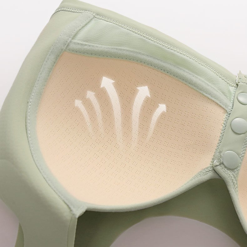 The new cross-border front buckle seamless fixed cup is simple, breathable, and gathers without a steel ring. It is a large-sized bra cover for mom's underwear Specification image