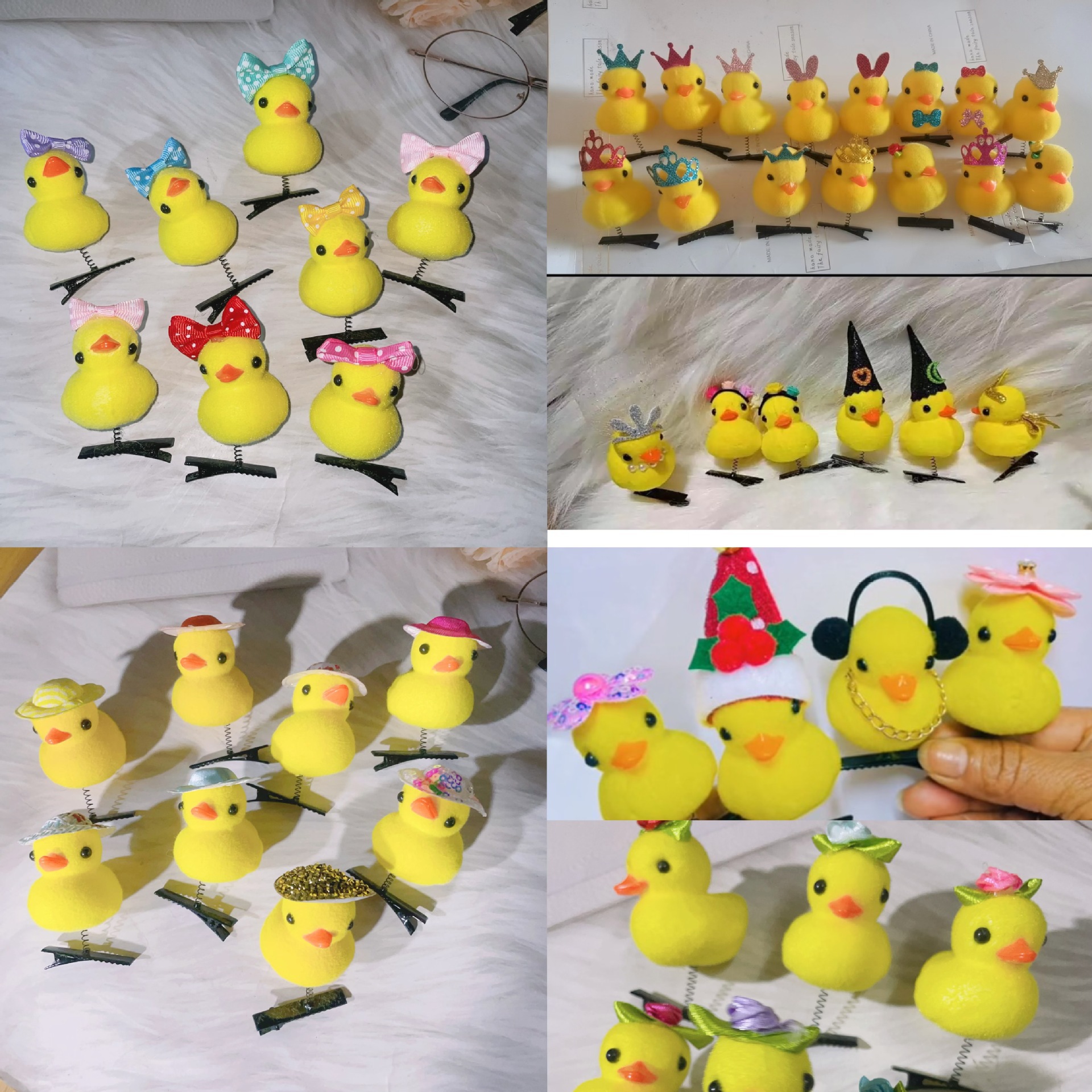 Little yellow duck hair clips, children's outdoor little duck hair clips, cute accessories, tourist attractions, street stalls, toy manufacturers