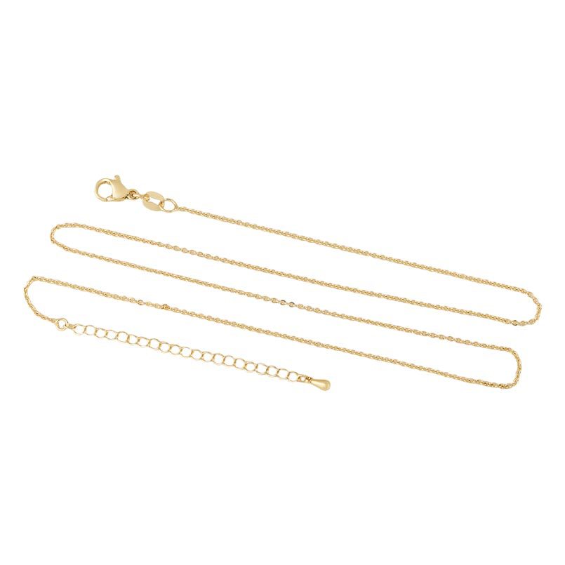 Honglu 18K gold O-shaped color-preserving tail chain extension chain lobster buckle water drop DIY necklace extension chain accessory Item Picture