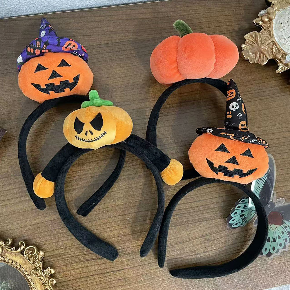 Halloween headwear decoration: Devil horns, bat wings, hairbands, pumpkin, spider, funny hairpins, headbands, and hair accessories Specification image