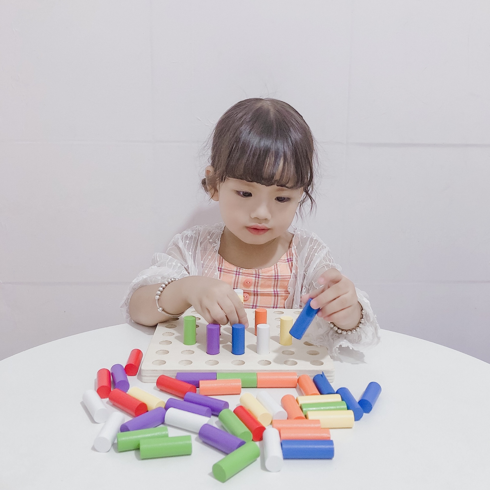 感统训练插棍早教益智玩具2-6岁蒙氏教具幼儿园积木插棒木质吊缆产品图