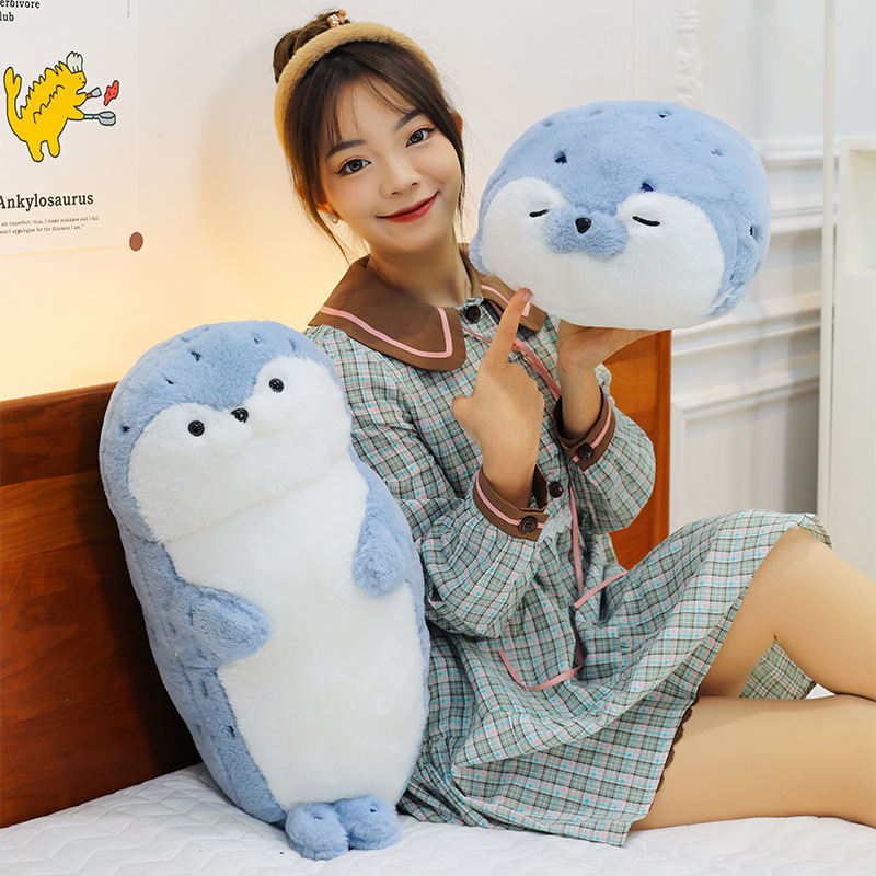 可爱软萌海豹毛绒玩具抱着睡海獭玩偶公仔情人节儿童创意礼物女生产品图