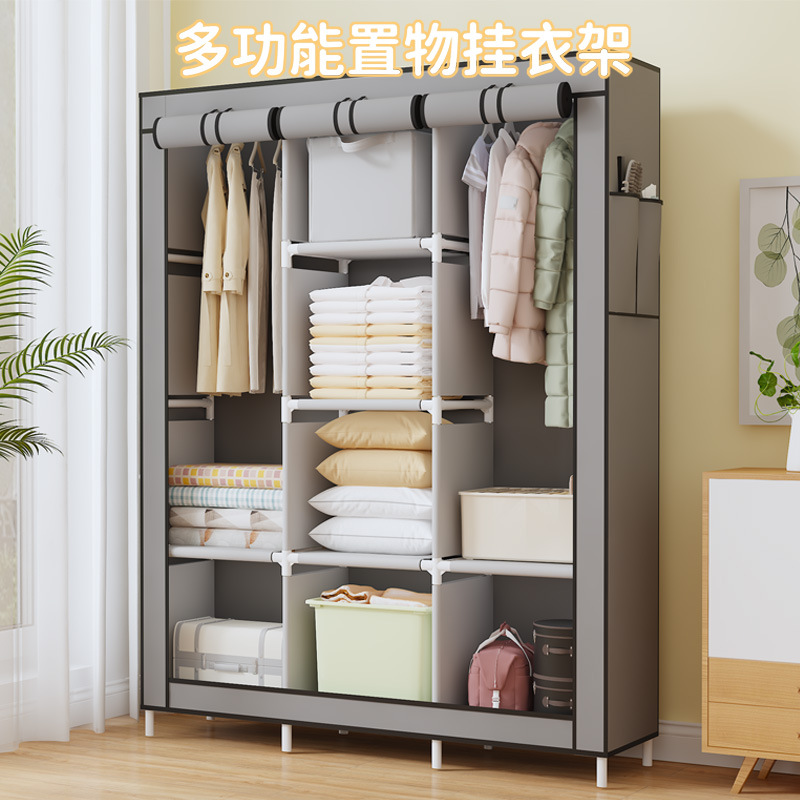 南美热销简易130款多功能防尘布衣柜家居卧室衣橱柜DIY组装收纳柜