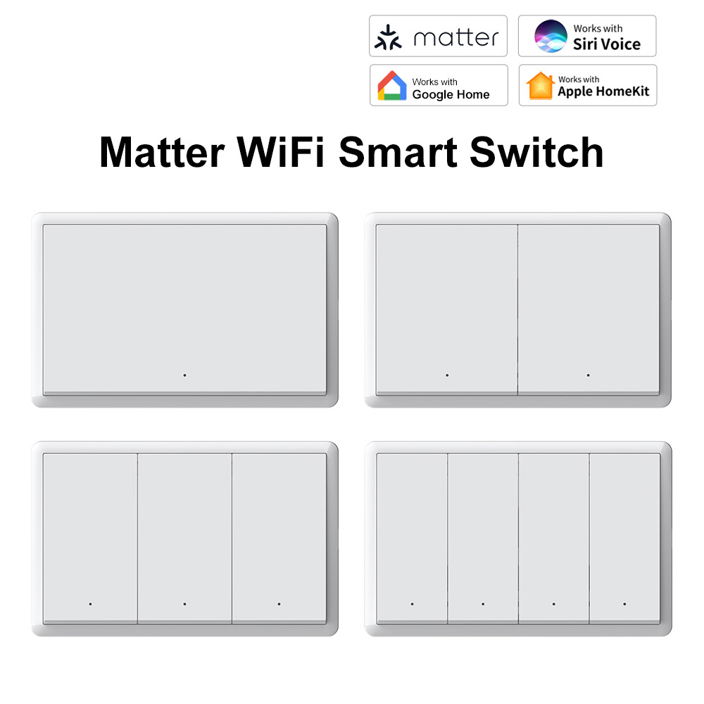 Matter+WIFI magnetic hold, single fire, zero fire, US-spec push-button switch, Homekit direct connection, Tuya APP direct connection