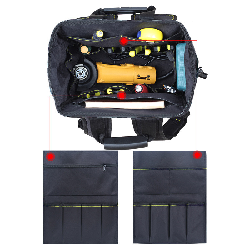 Manufacturer's in-stock double-shoulder tool backpacks, canvas electrician tool bags, large-capacity multi-functional maintenance double-shoulder tool kits Application Scenario