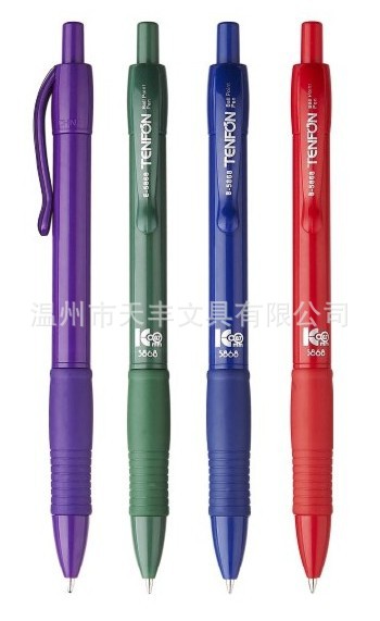 Tianfeng 5868 single-color rod Ballpoint pen, press plastic Ballpoint pen, direct supply from wholesale factory of ballpoint pens for foreign trade full figure