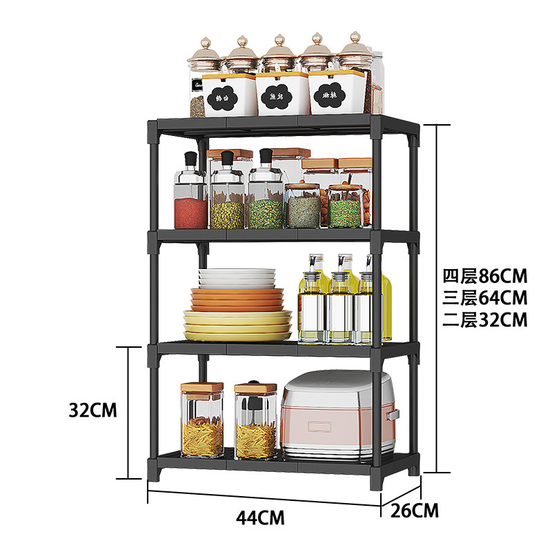 货架/居家收纳用品/置物架/餐具/置物架小推车白底实物图
