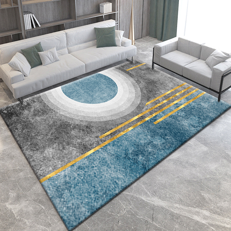 3D light luxury style carpet floor mat, full carpeting beside the bedroom bed, home living room decoration sofa blanket details Picture