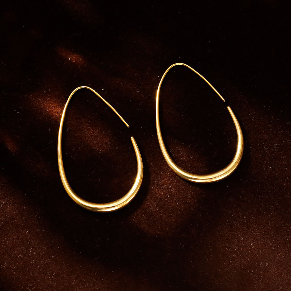 Hyacinth metal teardrop ear hook earrings for Women 2025 New bestseller, high-end, light luxury, niche ear studs, unique and beautiful earrings Specification image