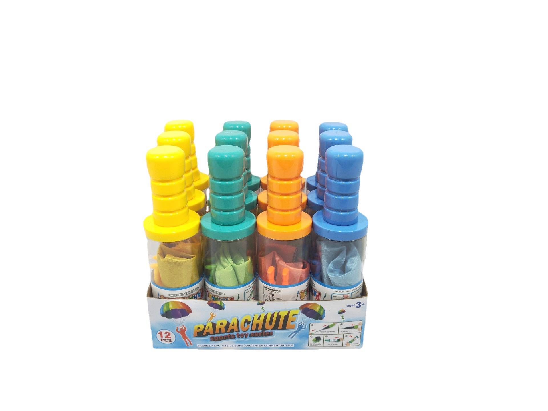 爆款儿童手抛降落伞玩具士兵降落伞户外玩具广场户外玩具可印图案白底实物图