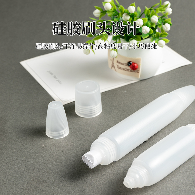 Transparent liquid glue quick-drying, student office DIY handcrafted transparent glue, high-viscosity silicone brush head manufacturer direct details Picture