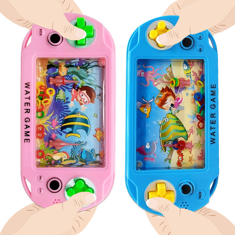 Large ocean water machine, ocean ring toss game machine, rainbow ring figurine, beading match, educational toy, bean building, children's toy details Picture