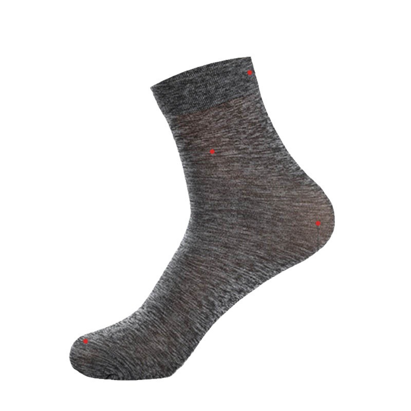 Men's thin mid-calf silk stockings, breathable short calf mercerized cotton anti-slip business and wear-resistant socks for spring and summer Item Picture