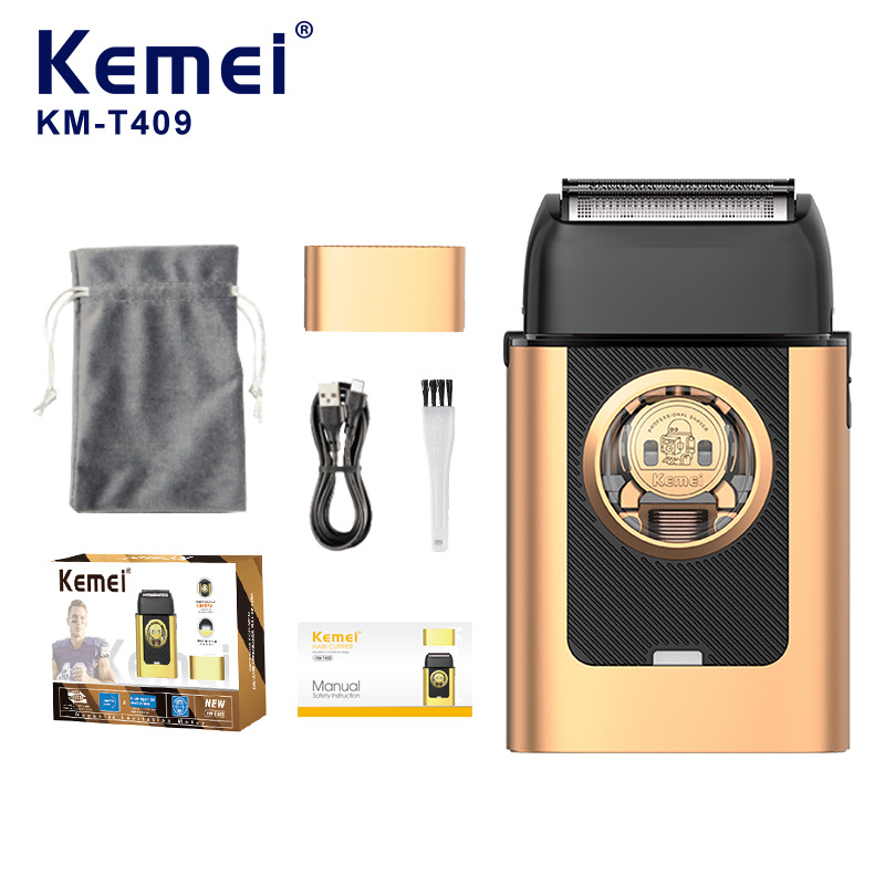 Kemei无刷剃须刀高速KM-T409跨境电动刮胡刀男士大功率胡须修剪器