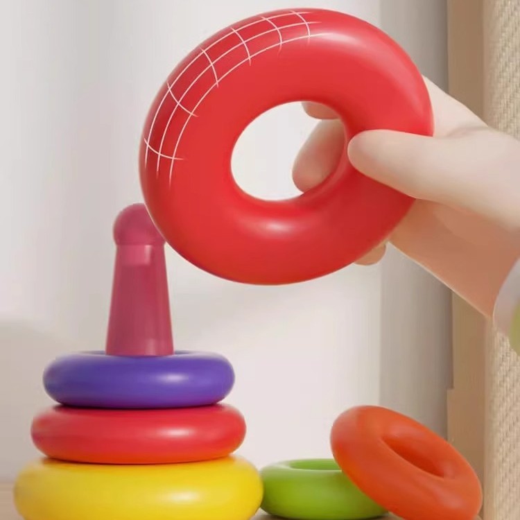 儿童彩虹塔套圈圈早教玩具1一2周岁半婴儿宝宝叠叠乐套圈细节图