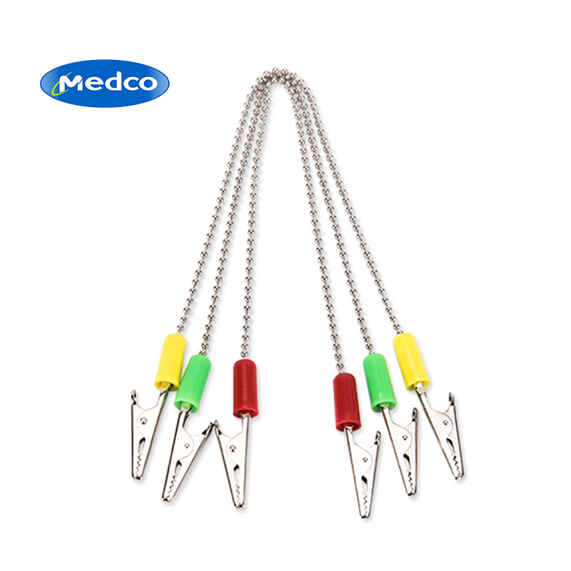 Cross-border exclusive dental pad clips, dental high-pressure sterilized metal bib clips, elastic ball chain silicone scarf clips