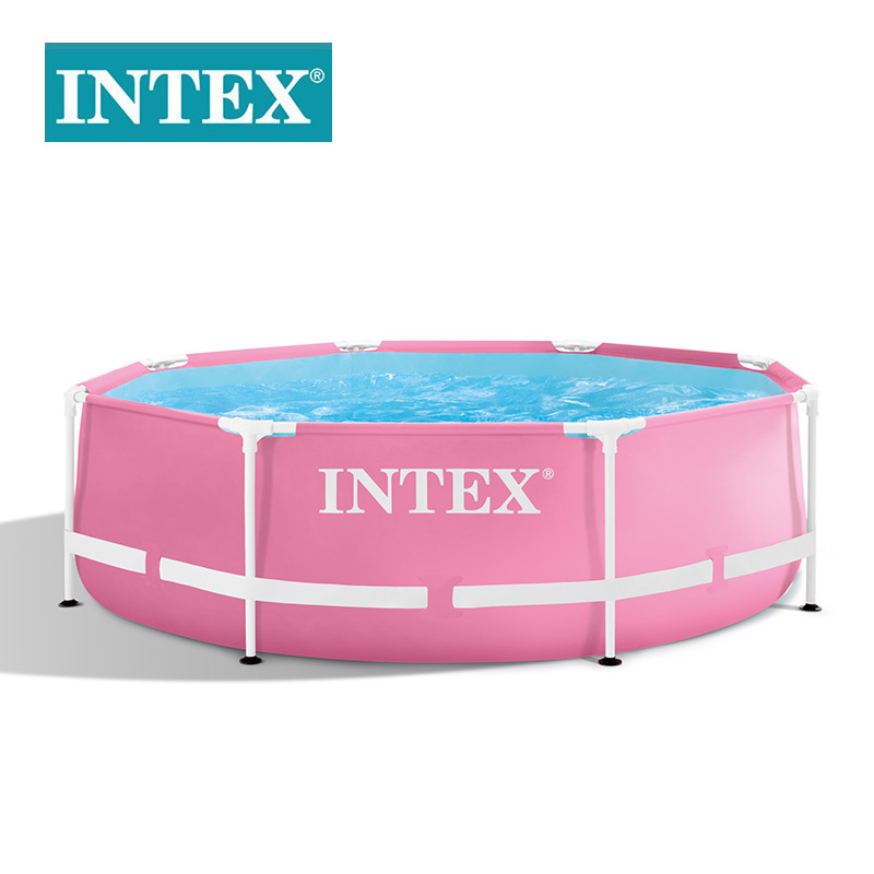 INTEX28290 family swimming pool, 8-foot pink circular tube frame pool, outdoor frame pool wholesale Application Scenario
