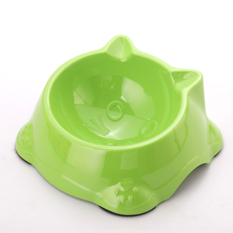 Green cat-shaped smart pet bowl, cat bowl, automatic feeding, pet feeding supplies
