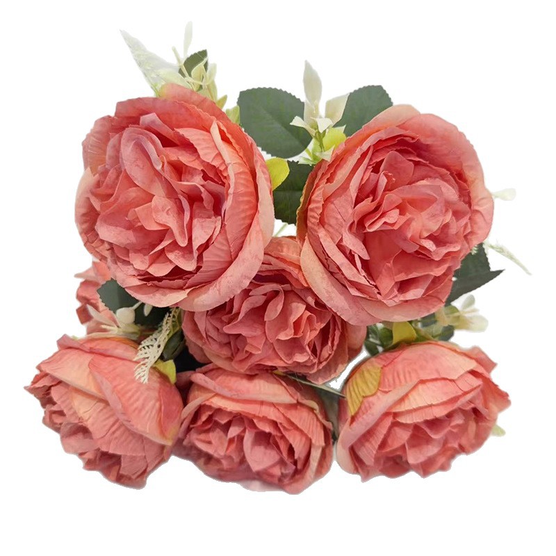 4公分玫瑰花头/玫瑰/花杆/竹木/电镀玫瑰花白底实物图