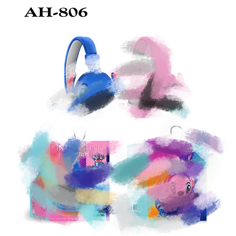 ah-806 auriculares bluetooth auriculares inalámbricos tarjeta de inserción de comercio exterior dibujos animados estilo burst kulomi stilzai auriculares bluetooth Specification image
