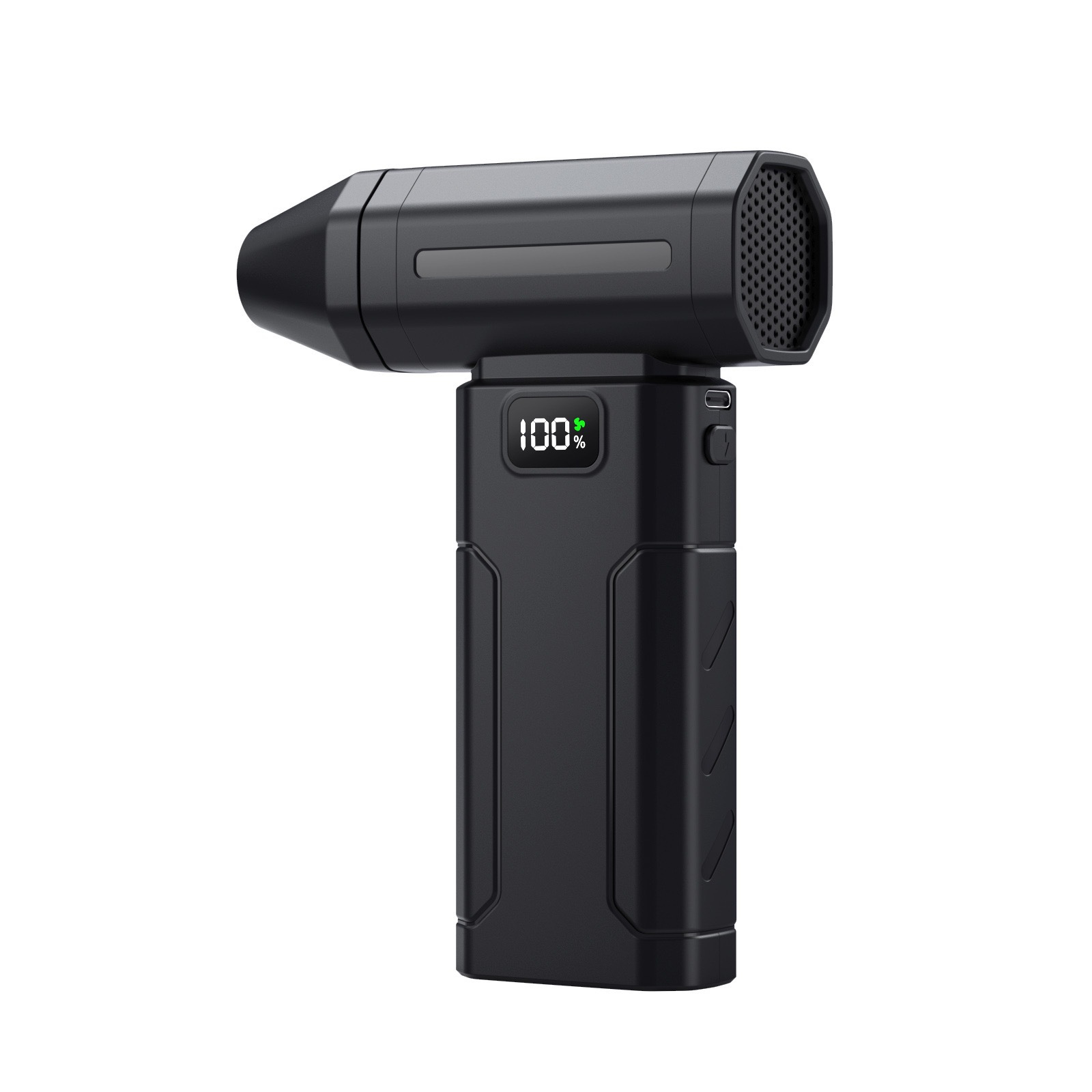 跨境新款X8暴力风扇高速增压飓风涡轮鼓风机无线手持便携式吹风机白底实物图