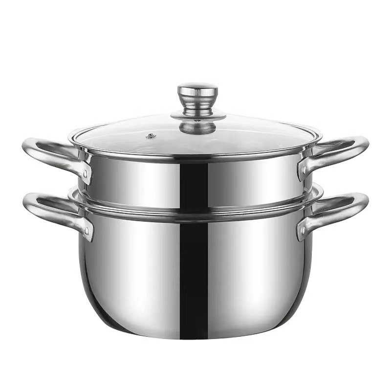 【 Exclusive for Regular Customers 】24CM Double-layer soup pot, household large-capacity soup steamer, multi-purpose cooking pot for stewing soup in the kitchen Item Picture