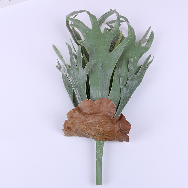 热带鹿角叶植物墙配材点缀多肉仿真植物墙配材塑料植物盆栽批发产品图