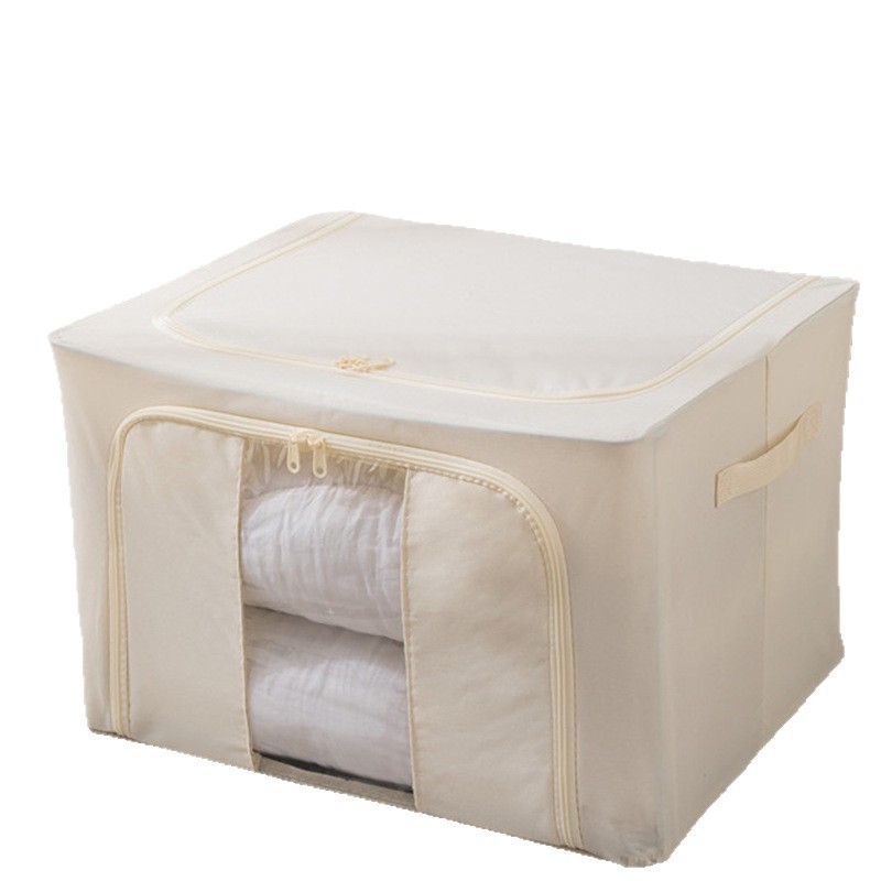 Solid-color steel frame storage box, clothing folding and organizing box, cabinet, moving and seasonal storage box, transparent toy storage box Item Picture