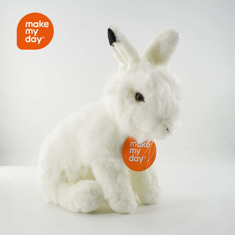 Simulated little rabbit plush toy animal model, cute rabbit doll, soothing cloth doll, sleeping pillow