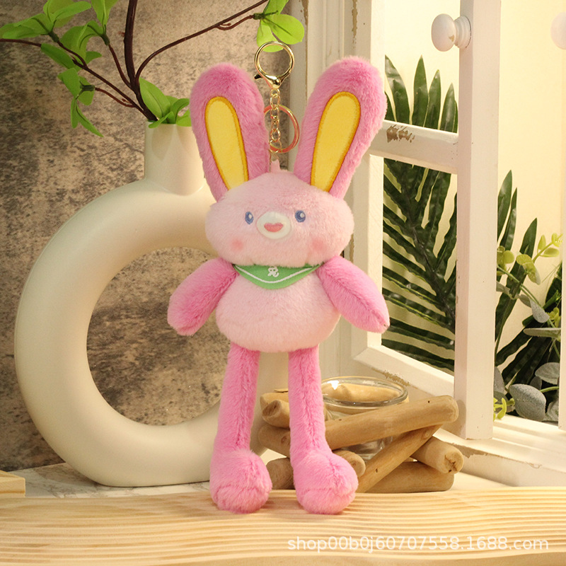 Wholesale of Douyin's same style pull-up rabbit plush toys, Pull-up rabbits, Pull-up rabbits keychains, pendants, accessories and dolls details Picture