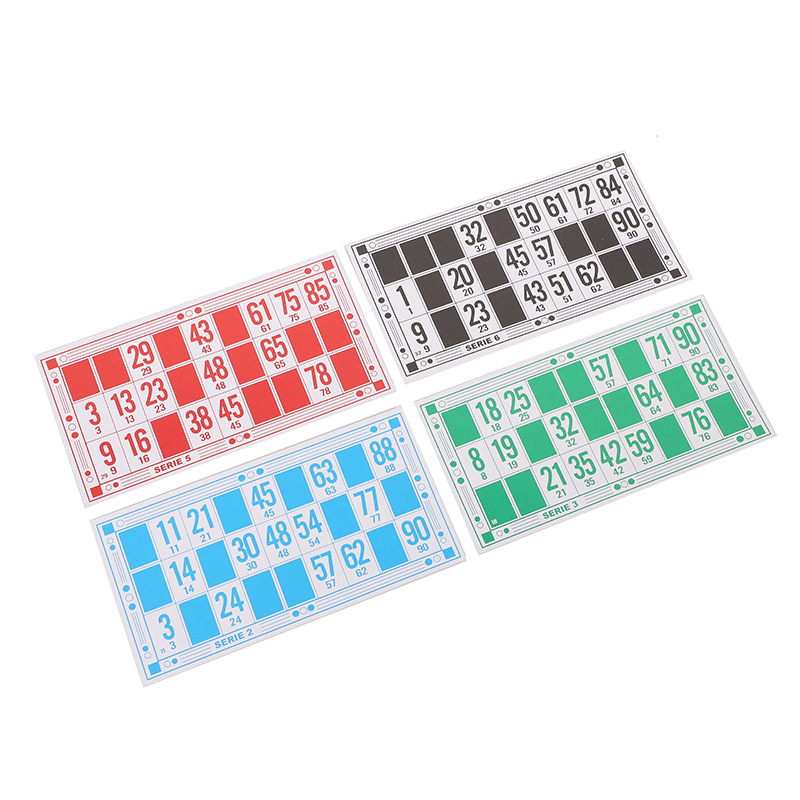 木质90颗双面数字棋48张卡片BINGO棋宾果乐透棋数字游戏棋宾果棋白底实物图